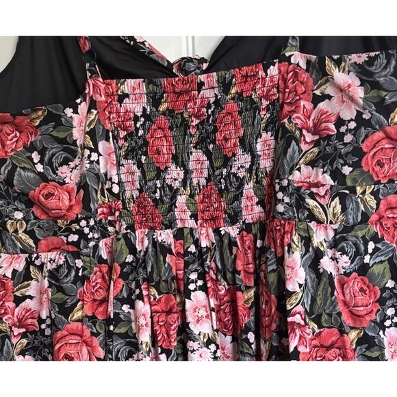 Torrid 3 Dress Skater Poplin Floral Tie Front Cottagecore Coquette Fairycore - Picture 5 of 6